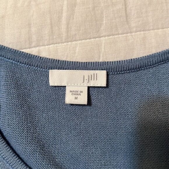 J. Jill M Light Blue Fine Knit Wool Blend Sweater Tunic - Picture 8 of 10